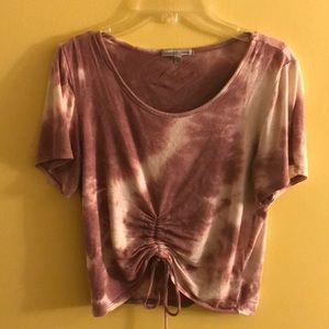 CHARLOTTE RUSSE LAVENDER TIE DYE CROP TOP